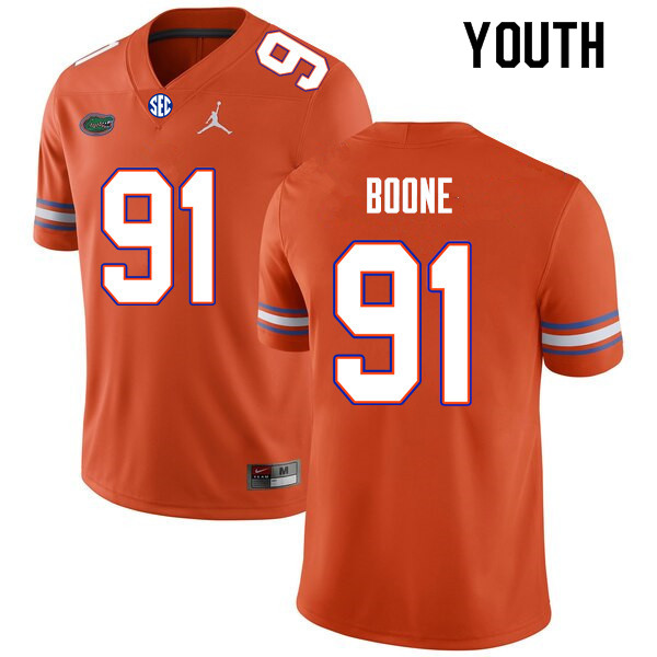 Youth #91 Justus Boone Florida Gators College Football Jerseys Sale-Orange